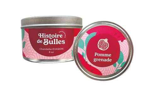 BOUGIE ÉVASION HISTOIRE DE BULLES "POMME GRENADE" 170 GR