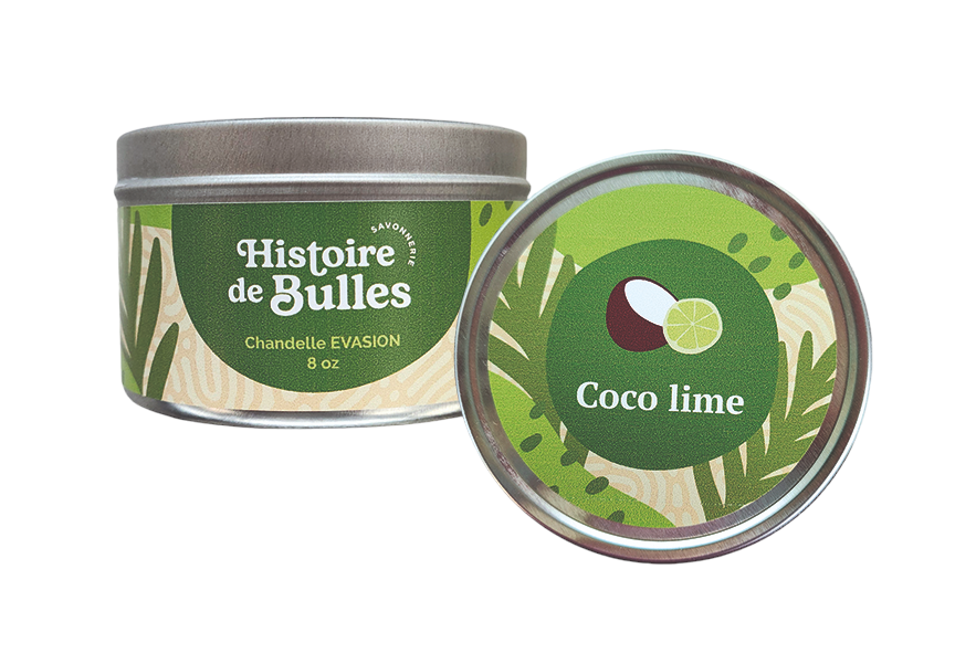 BOUGIE ÉVASION HISTOIRE DE BULLES "COCO LIME" 170 GR