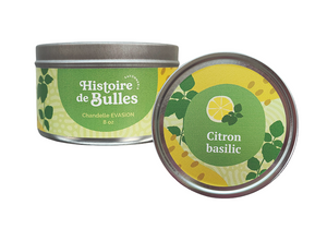 BOUGIE ÉVASION HISTOIRE DE BULLES "CITRON & BASILIC" 170 GR