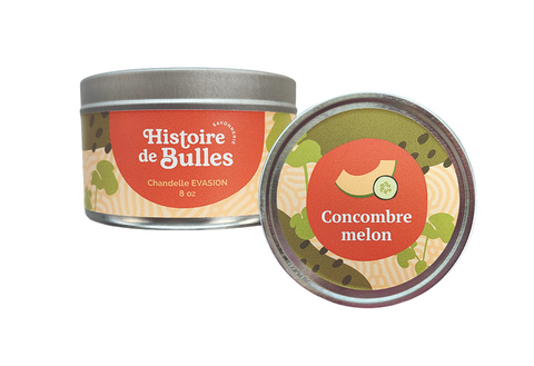 BOUGIE ÉVASION HISTOIRE DE BULLES "COCOMBRE MELON" 170 G