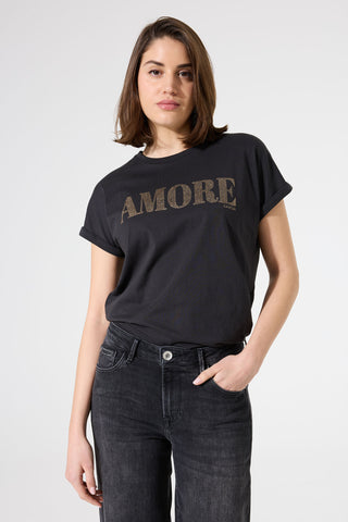 T-SHIRT GARCIA "AMORE" ANTHRACITE (G50201)