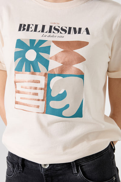 T-SHIRT GARCIA "BELLISIMA" WHITE CAP (G50205)