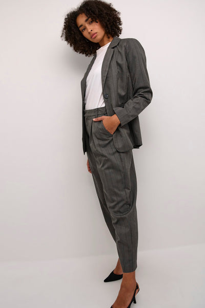 PANTALON KAFFE "DORI" GREY BLACK CHECK