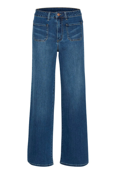 JEANS KAFFE "KARLA FLARED" MEDIUM BLUE