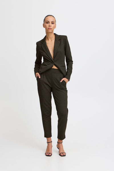 PANTALON ICHI "MANSE HERRINGBONE" MONK'S ROBE HERRINGBONE