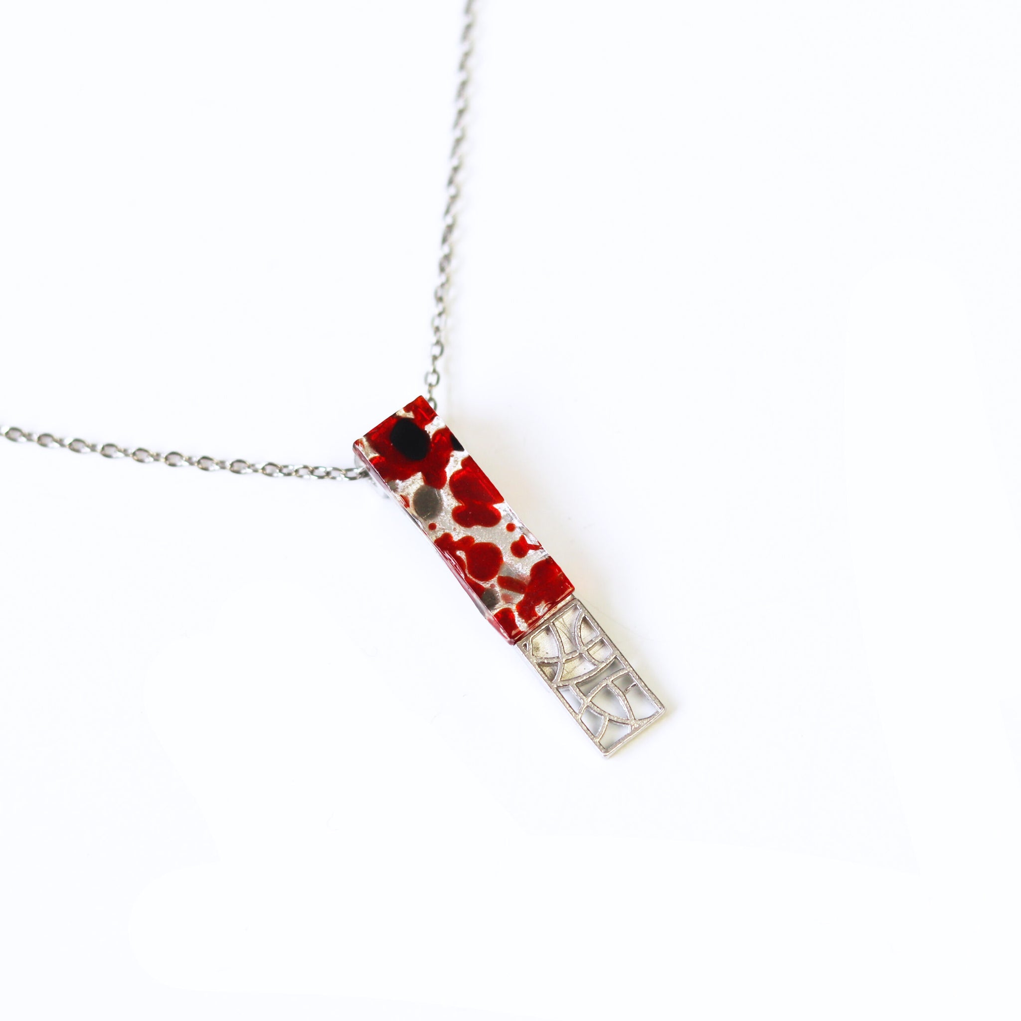 COLLIER CRÉART "NAOMY" ROUGE