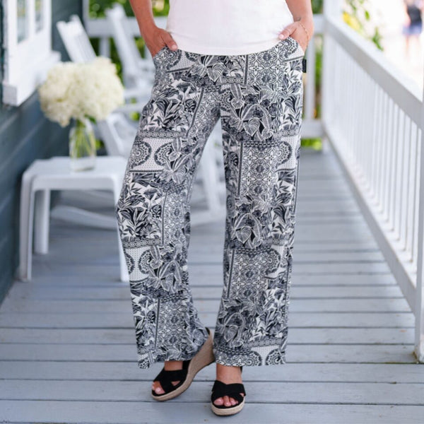 PANTALON RIEN NE SE PERD "PALAZO MANGO" NOIR ET IVOIRE