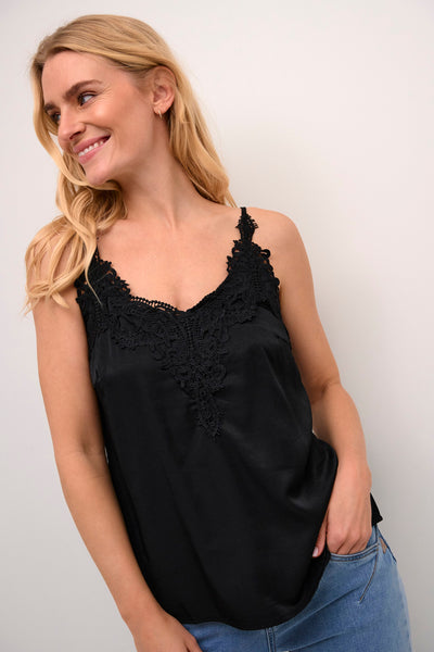 CAMISOLE CREAM "ANNA" PITCH BLACK