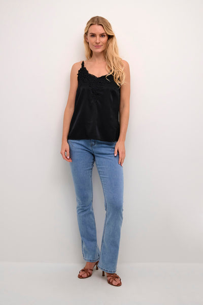 CAMISOLE CREAM "ANNA" PITCH BLACK