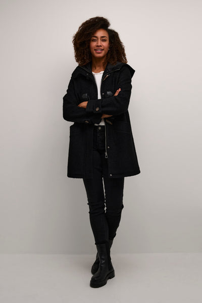 MANTEAU CREAM "DEBORAH" PITCH BLACK