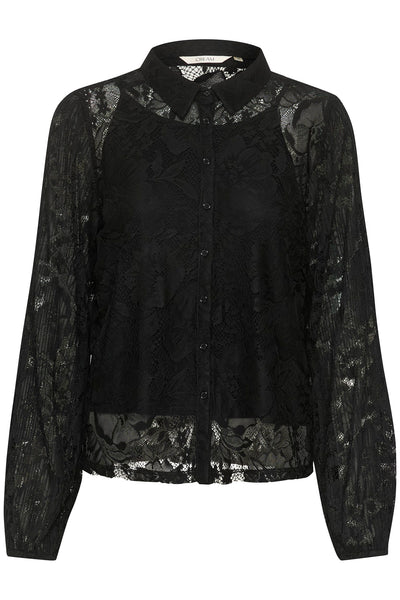 BLOUSE CREAM "KANNI LACE" PITCH BLACK