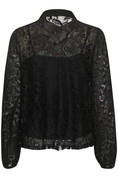 BLOUSE CREAM "KANNI LACE" PITCH BLACK