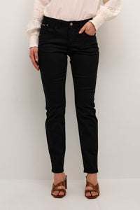 PANTALON TWILL CREAM "COCO FIT" PITCH BLACK