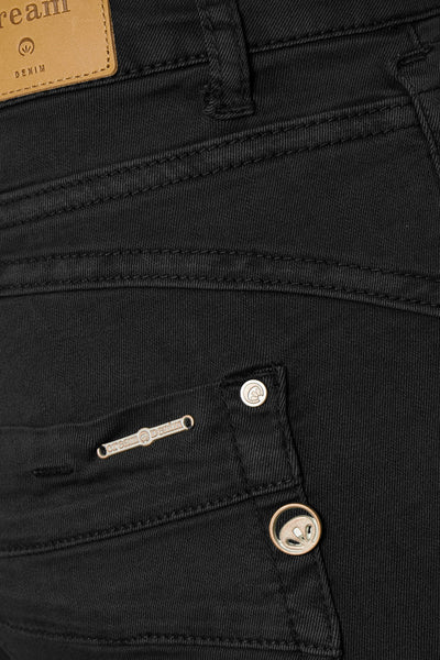 PANTALON TWILL CREAM "COCO FIT" PITCH BLACK