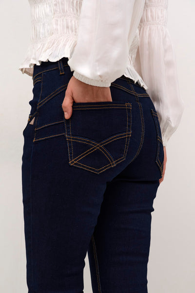 JEANS CREAM SHAPE FIT "AMALIE" RINSE DARK BLUE