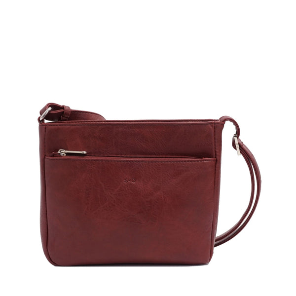 SAC À BANDOULIÈRE S-Q "SOLANA" BURGUNDY