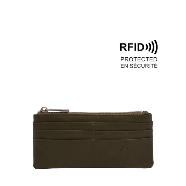 PORTE-CARTES S-Q "BRIELLA" OLIVE