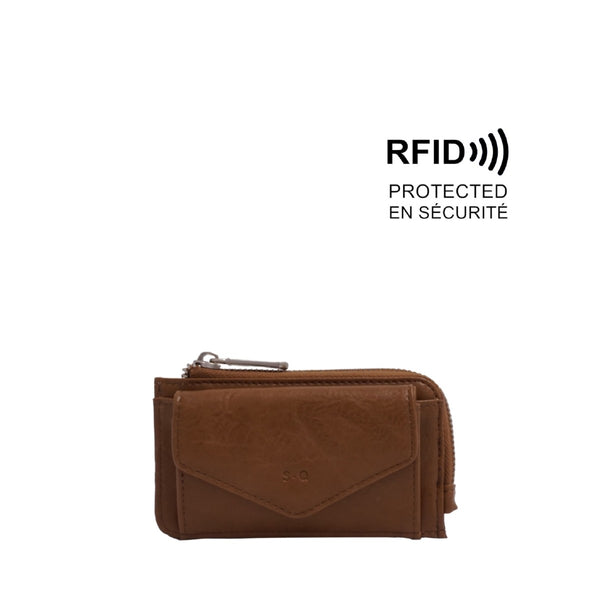 PORTE-CARTES S-Q "EVELYN" BROWN