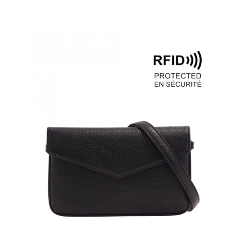 SAC À BANDOULIÈRE S-Q "LUXURY" BLACK PEBBLE