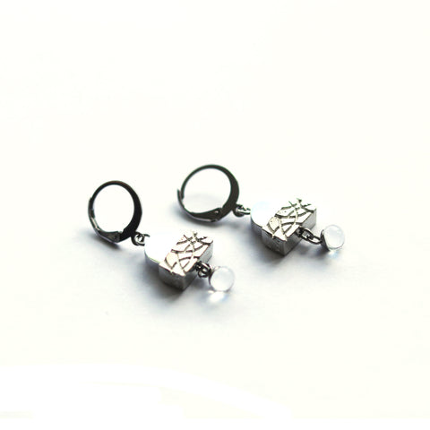 BOUCLE D'OREILLES INOX CRÉART "SUNSET" ARGENT