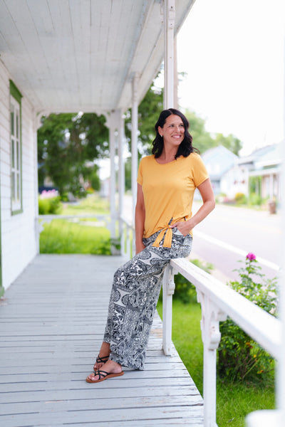 PANTALON RIEN NE SE PERD "PALAZO MANGO" NOIR ET IVOIRE