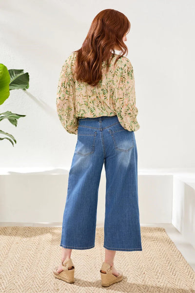 JEANS TRIBAL " AUDREY WIDE CAPRIS " FJORD BLUE (61890)