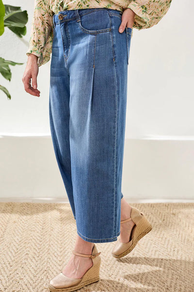 JEANS TRIBAL " AUDREY WIDE CAPRIS " FJORD BLUE (61890)