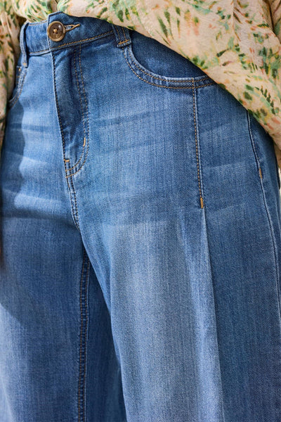 JEANS TRIBAL " AUDREY WIDE CAPRIS " FJORD BLUE (61890)