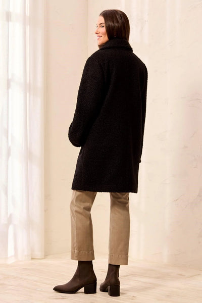 MANTEAU TRIBAL "BOUCLÉ" NOIR (31730)