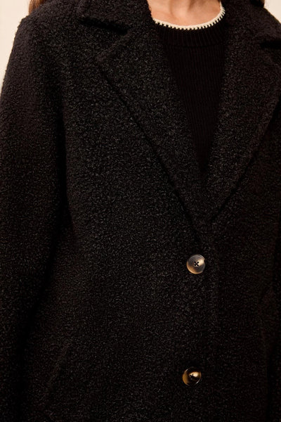 MANTEAU TRIBAL "BOUCLÉ" NOIR (31730)