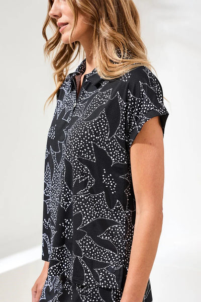 CHANDAIL TRIBAL "FLORAL POLO" BLACK (20900)