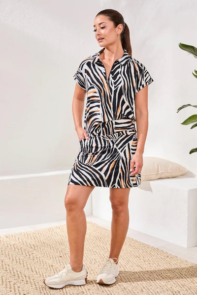 JUPE-SHORT TRIBAL "PULL-ON" TUSCAN TAN (3900O)