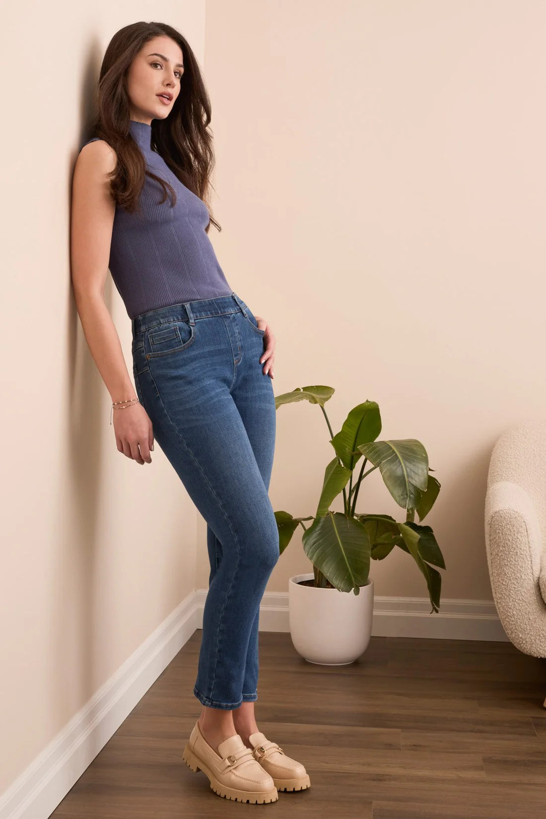 JEANS TRIBAL "SOPHIA SLIM CROP" BLEU DÉLAVÉ (58910)