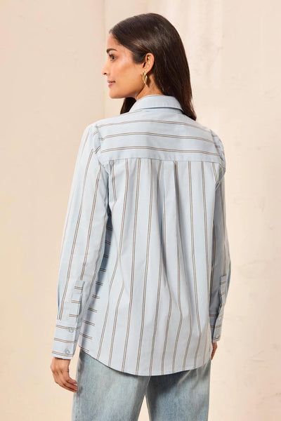 CHEMISE TRIBAL "RAYURES" BLUE FOG (32040)
