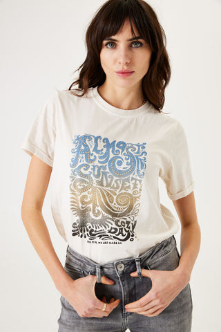 T-SHIRT GARCIA "ALMOS SUNSET" WHITECAP (40001)