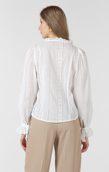 BLOUSE BLACK TAPE "LACET" WHITE (2723730)