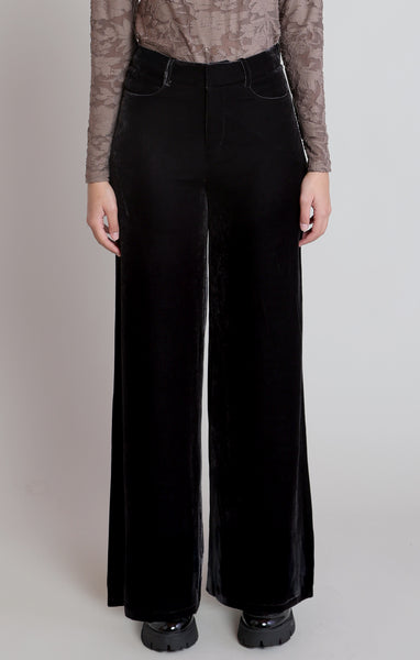 PANTALON DEX "VELVET WIDE LEG" BLACK (2822210)