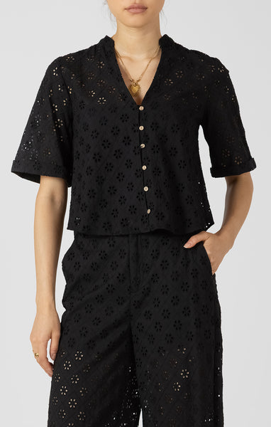 BLOUSE BLACK TAPE "BRODERIE" BLACK (2723739)