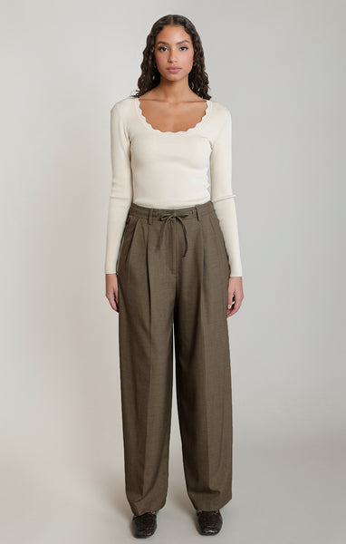 PANTALON DEX "LACET" DK TAUPE (2822714)