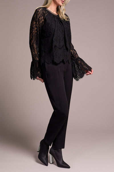 BLOUSE TRIBAL "DENTELLE" NOIRE (24110)