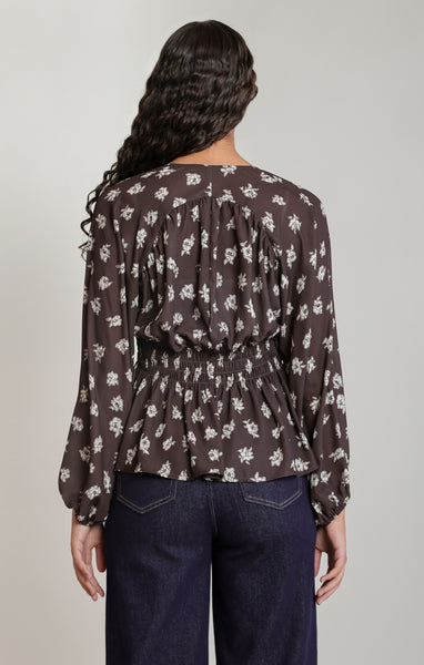 BLOUSE DEX "BROWN & CREAM FLORAL" (2823505)