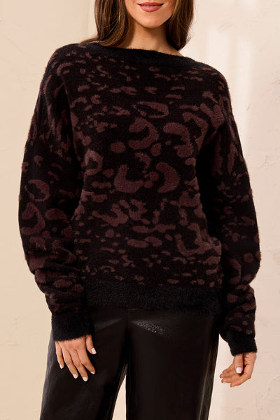 CARDIGAN TRIBAL "DOUCEUR" SADDLEBROWN (63420)