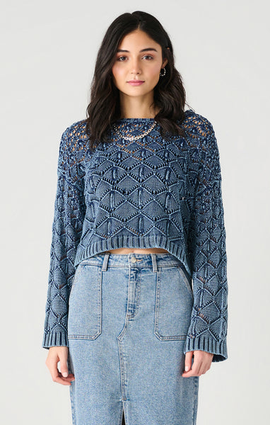 CHANDAIL TRICOT DEX "CROCHET" WASHED INDIGO (2427234)