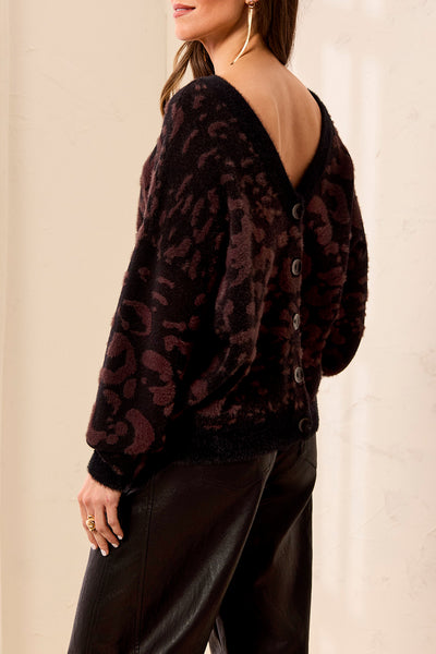 CARDIGAN TRIBAL "DOUCEUR" SADDLEBROWN (63420)