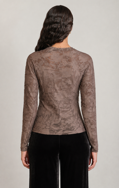 CHANDAIL DEX "FLORAL LONG SLEEVE" TAUPE (2824025)