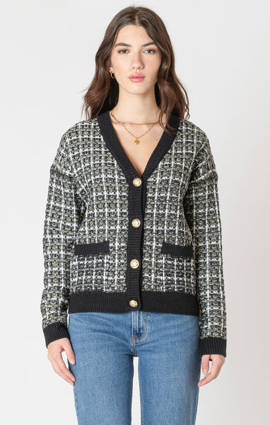 CARDIGAN BLACK TAPE "TWEED" BLACK & WHITE (2627268)