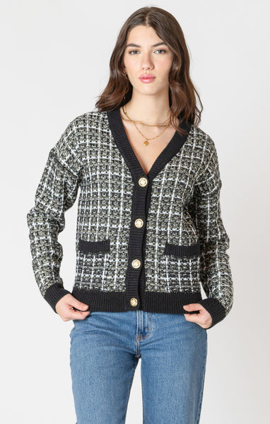 CARDIGAN BLACK TAPE "TWEED" BLACK & WHITE (2627268)