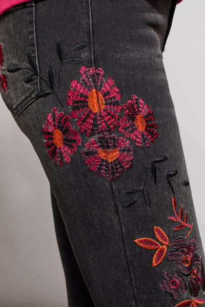 JEANS TRIBAL "AUDREY BRODERIES" DUSTY BLACK