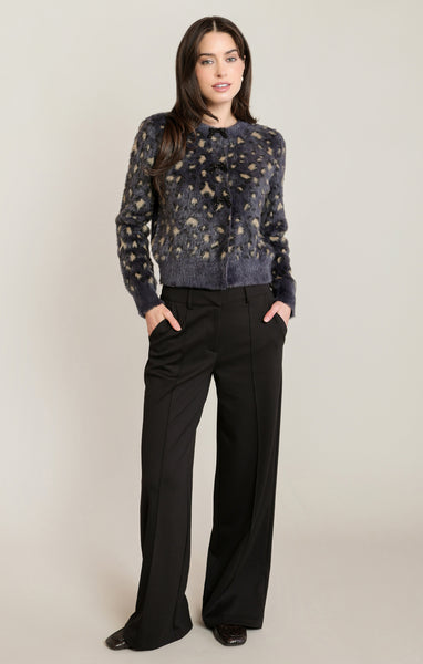 CARDIGAN BLACK TAPE "SOFT CARDIGAN" CHARCOAL LEOPARD (2827271)