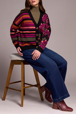 CARDIGAN TRIBAL "COMBO" MULTI BLACK (60190)